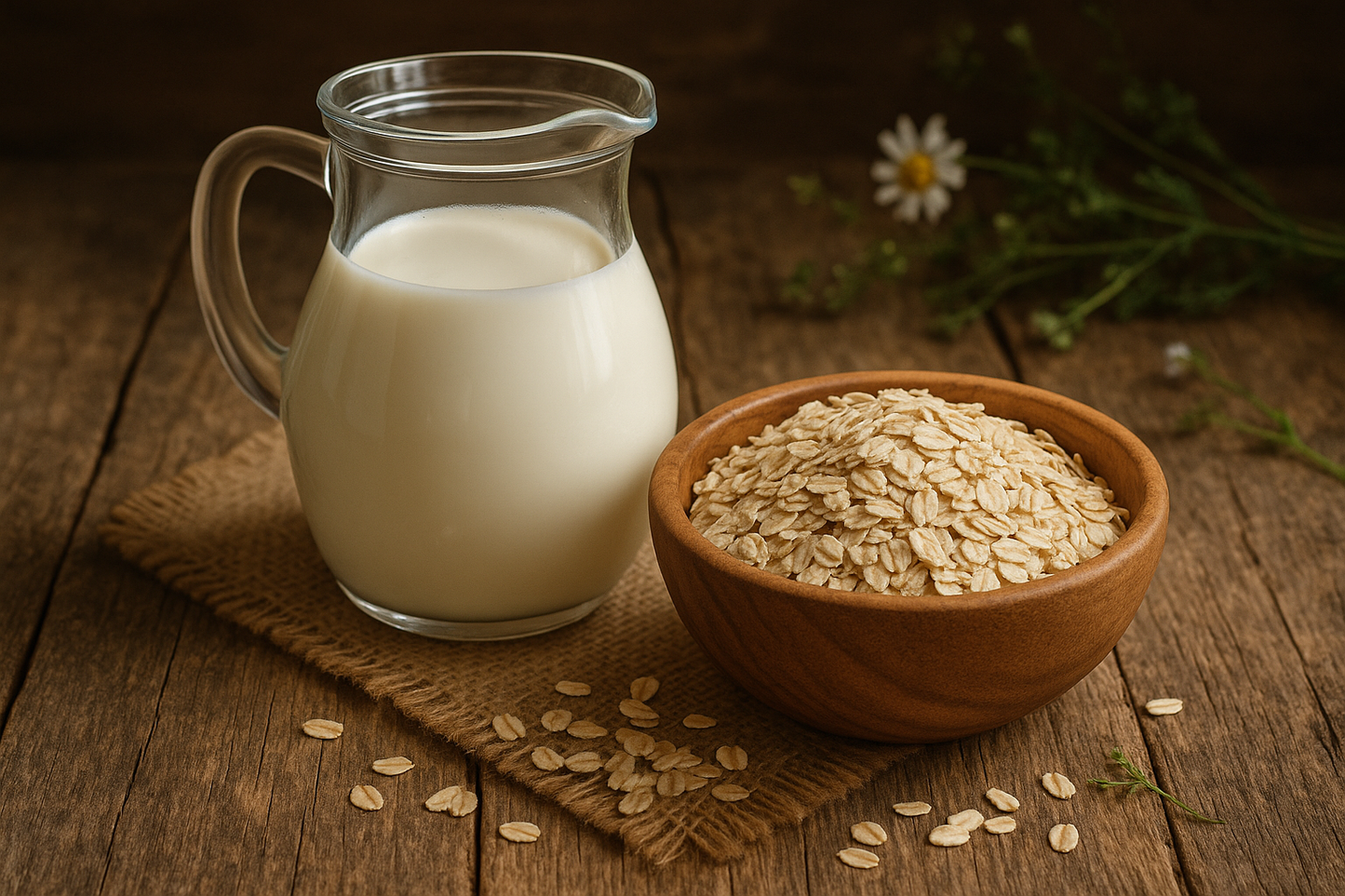 goat milk and raw oatmeal